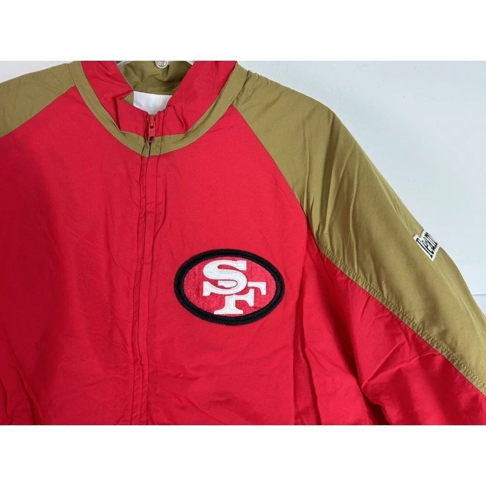 San Francisco 49ers Chalk Line Jacket Coat ~ Adult XL ~ Red NFL Football Vtg